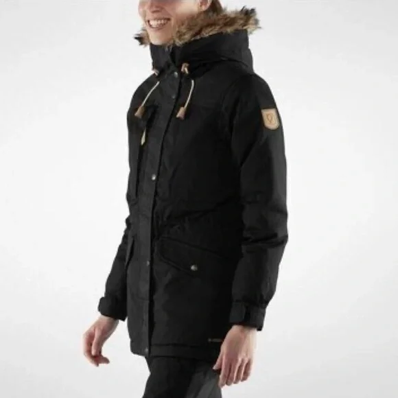 Fjallraven Singi Down Jacket Parka Black Womens XS Outdoor Rugged Gorpcore $640 - Picture 1 of 16